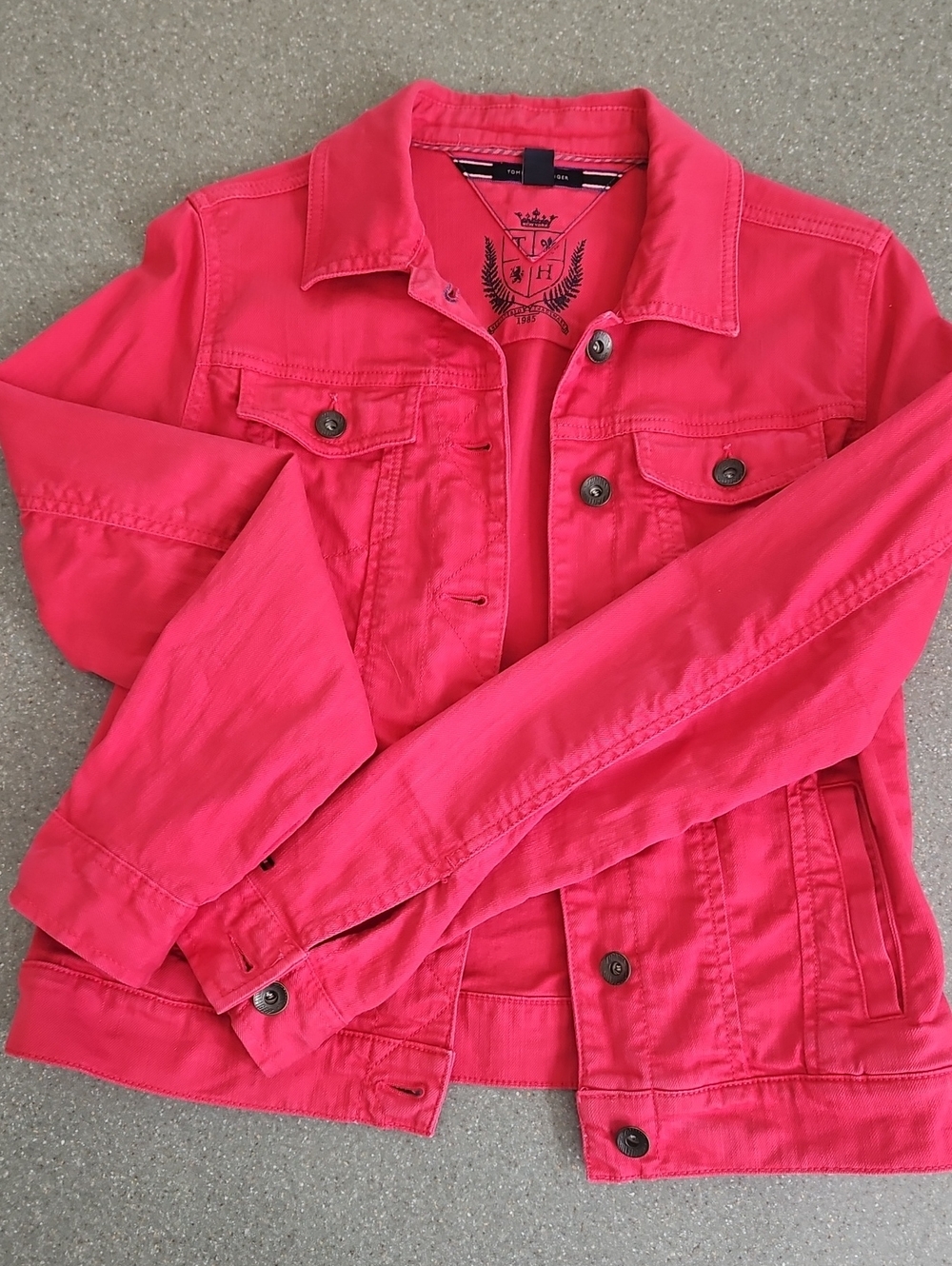 Tommy Hilfiger Button-Front Cropped Jean Jacket Size S